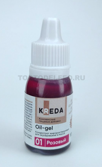 Краситель Kreda жирорастворимый гелевый розовый 10гр
